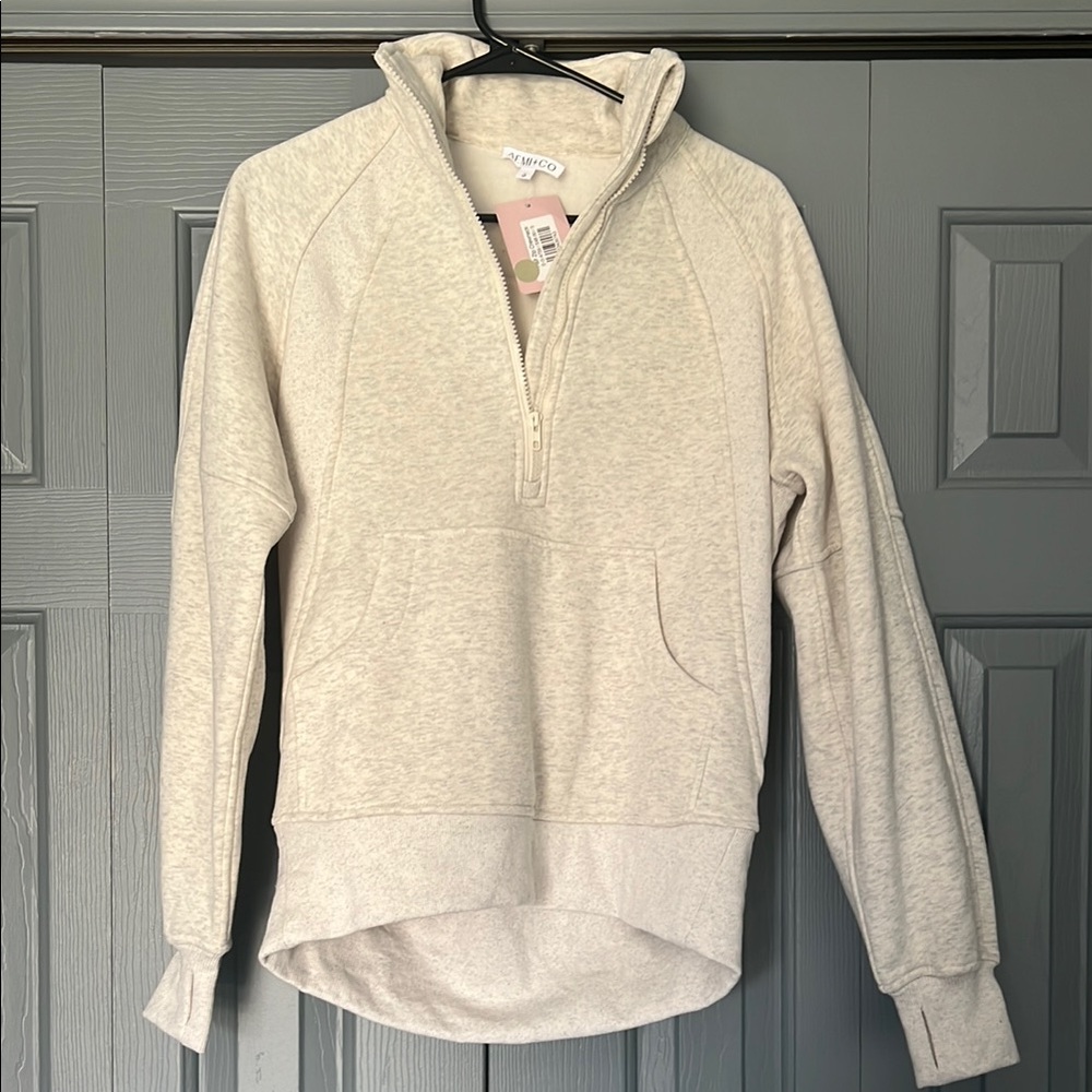 Cream Relaxed Fit Crew Neck Sweatshirt